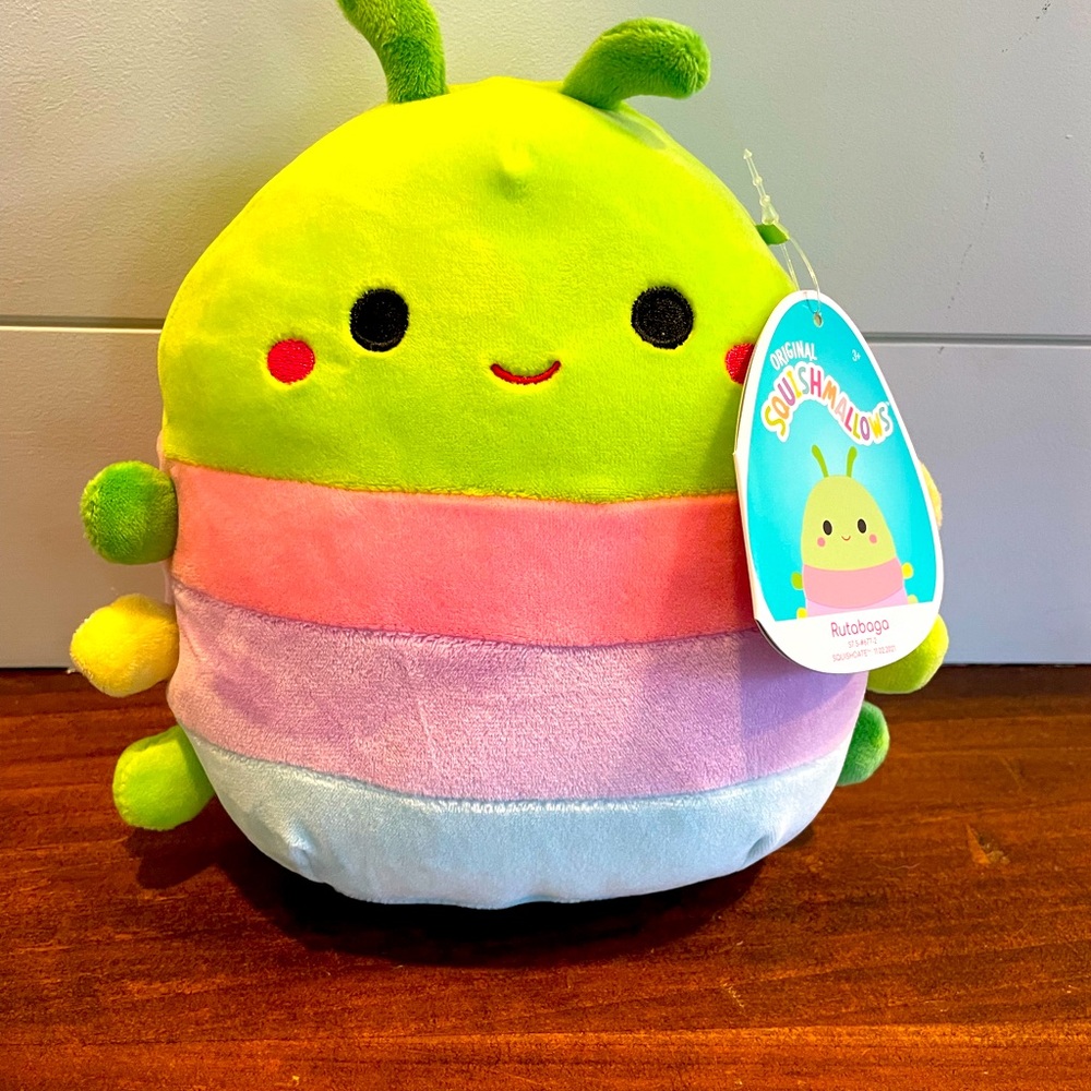 Rutabaga the caterpillar summer Squishmallow.